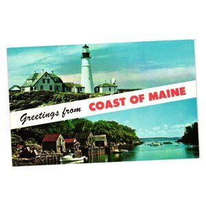 Vintage Coast Maine Postcard Portland Head Lighthouse Bromley Mike Roberts ME970